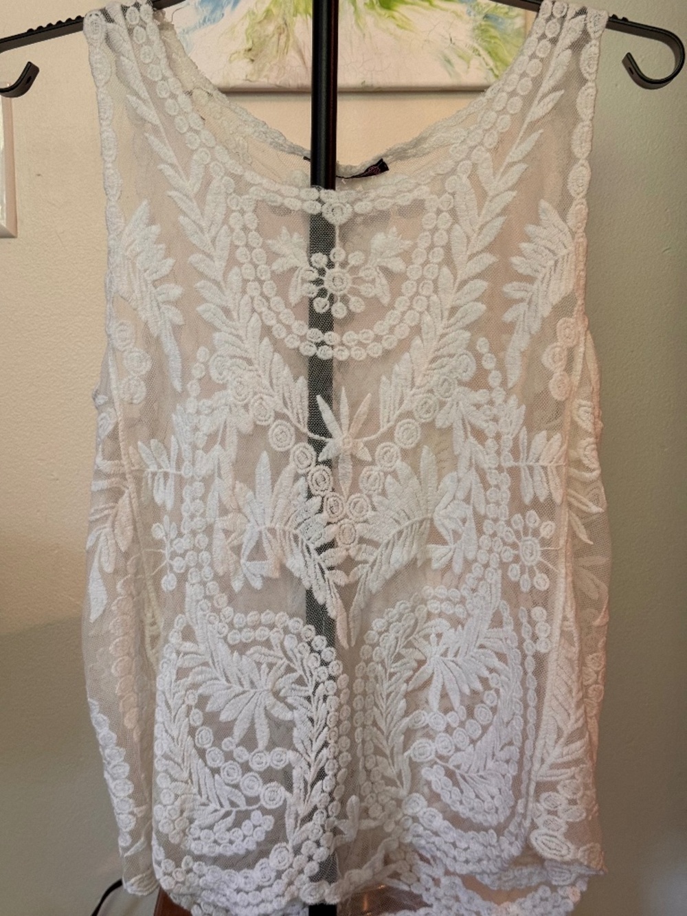 Cream lace tank